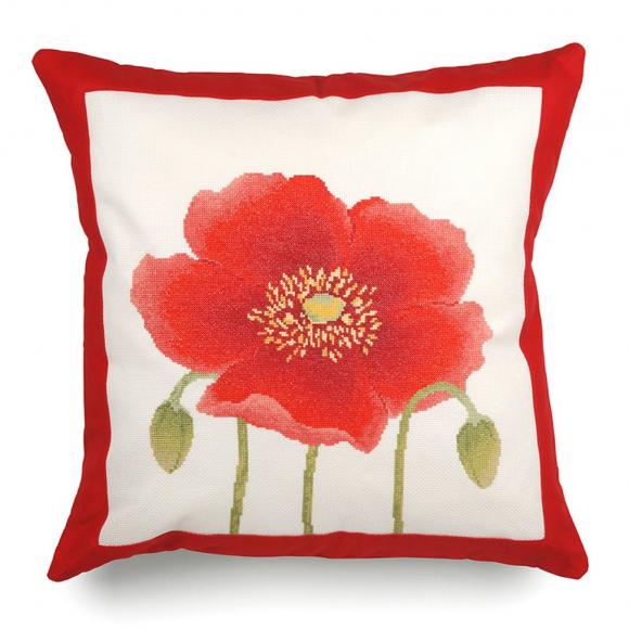 Набор для вышивания крестом XIU CRAFTS арт.2870301 Подушка Мак 45х45 см