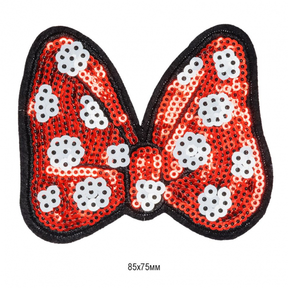 Термоаппликации  арт.TBY.LX12 Бант красный 85х75 мм уп.10 шт