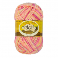 Пряжа ADELIA JANE (100% акрил) 10х50г/227м цв.21 сиреневый-св.желтый-розовый-св.оранжевый