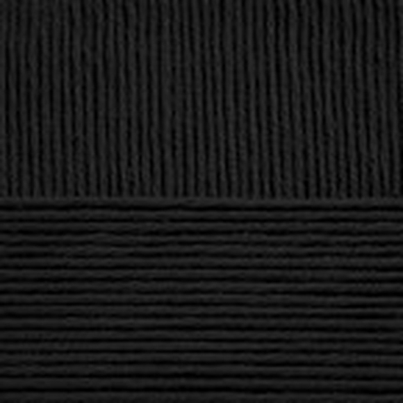 Пряжа для вязания ПЕХ Нежная (50% хлопок, 50% акрил) 5х50г/150м цв.002 черный