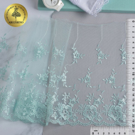 Кружево на сетке KRUZHEVO арт.TR 16TB0470 шир.220мм цв.30 мятный уп.9м