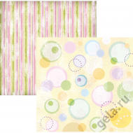 52802_Бумага двухсторонняя для скрапбукинга "Круги и полосы"