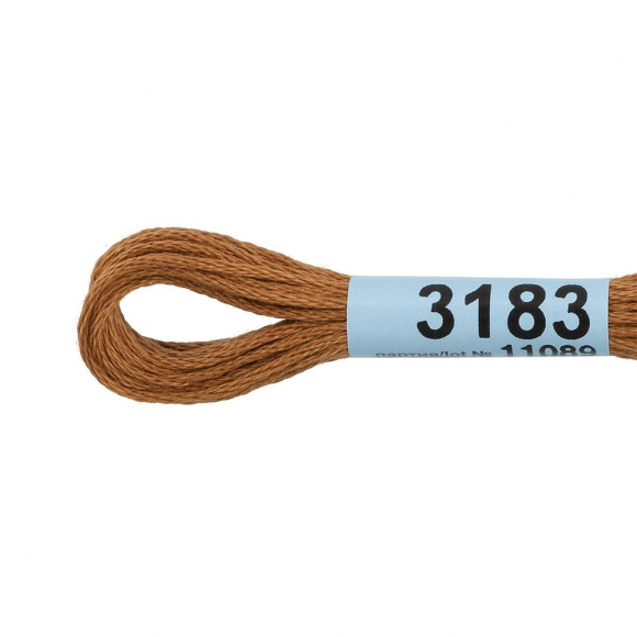 Нитки для вышивания Gamma мулине (3173-6115) 100% хлопок 24 x 8 м цв.3183 т.т.горчичный