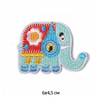 Термоаппликации вышитые арт.TBY.2211 Слон 6х4,5см, уп.10шт