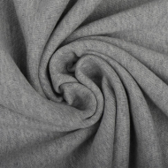 Ткань трикотаж Футер 3х нитка петля хлопок 310г пенье 180см серый меланж рул.35-60м рул.35-60м