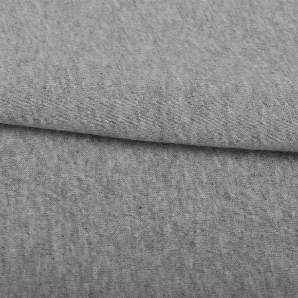 Ткань трикотаж Футер 3х нитка петля хлопок 310г пенье 180см серый меланж рул.35-60м рул.35-60м