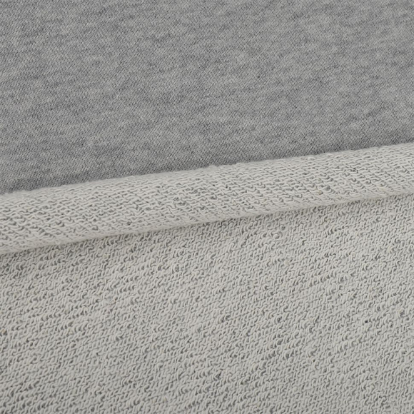 Ткань трикотаж Футер 3х нитка петля хлопок 310г пенье 180см серый меланж рул.35-60м рул.35-60м