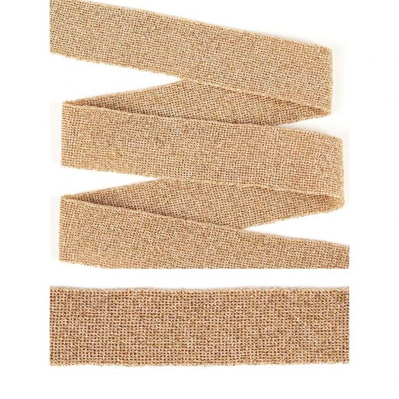 Трикотажный лампас 25мм 25 золото 10м