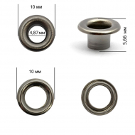Люверсы латунь New Star №3 (? 4,87мм, h 5,66мм) цв. никель черный уп. 5000шт