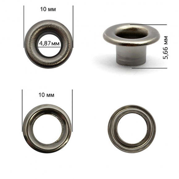 Люверсы латунь New Star №3 (? 4,87мм, h 5,66мм) цв. никель черный уп. 5000шт