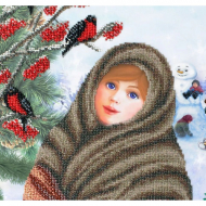 Набор для вышивания бисером ПАУТИНКА арт.Б-1512 На зимней опушке 30х40 см