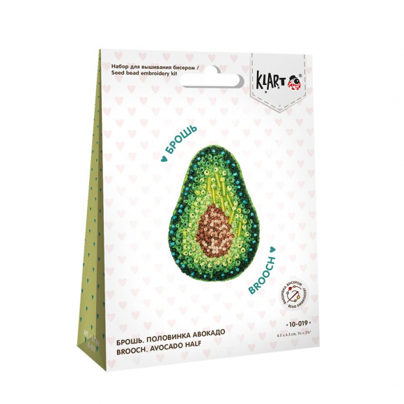 Набор для вышивания KLART арт. 10-019 Брошь. Половинка авокадо 4,5х6,5 см Набор для вышивания KLART арт. 10-019 Брошь. Половинка авокадо 4,5х6,5 см