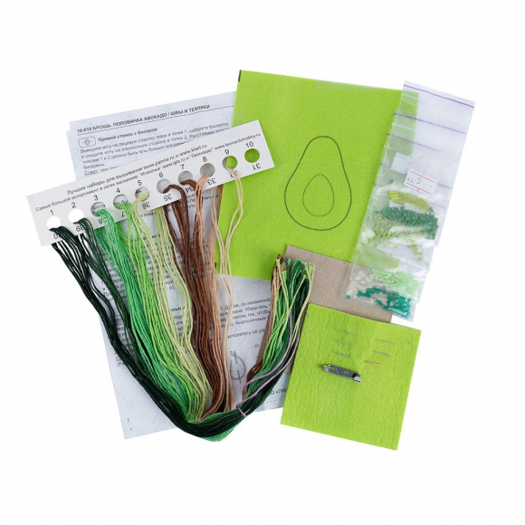 Набор для вышивания KLART арт. 10-019 Брошь. Половинка авокадо 4,5х6,5 см Набор для вышивания KLART арт. 10-019 Брошь. Половинка авокадо 4,5х6,5 см