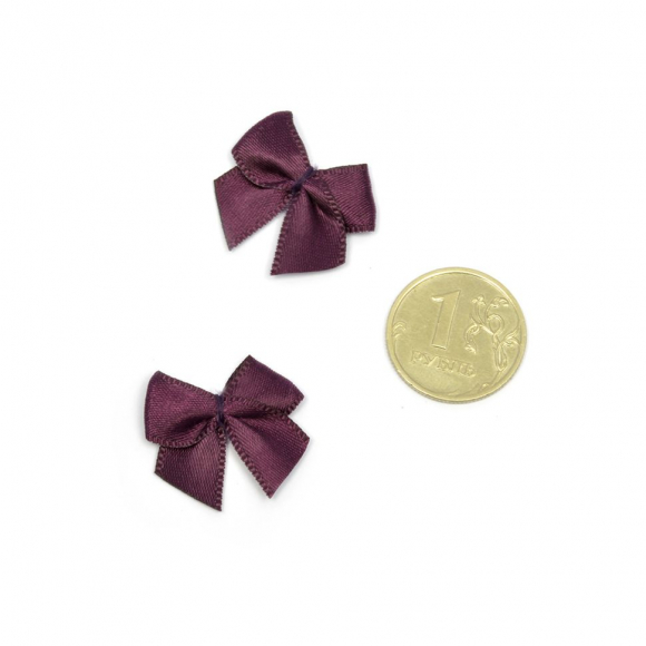 Бантики пришивные арт.MJ.RF.071.15 1см цв.15 сливовое вино уп.100шт