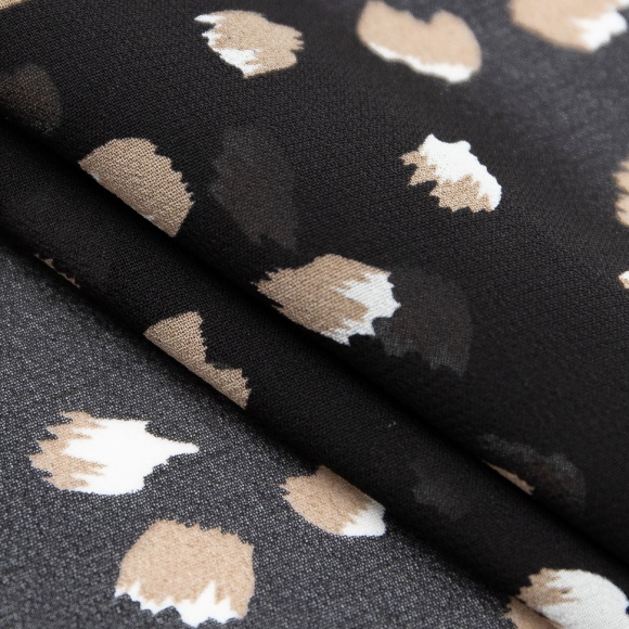 Ткань Креп-шифон 85 г/м? 100% полиэстер шир.150 см арт.Р.39615.01 цв.01 черный рул.30м