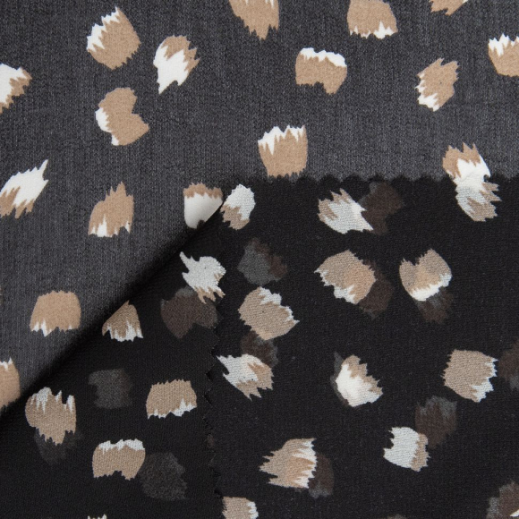 Ткань Креп-шифон 85 г/м? 100% полиэстер шир.150 см арт.Р.39615.01 цв.01 черный рул.30м