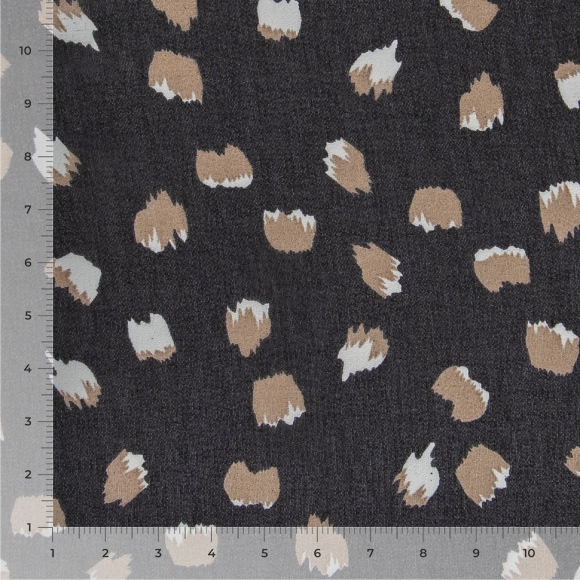 Ткань Креп-шифон 85 г/м? 100% полиэстер шир.150 см арт.Р.39615.01 цв.01 черный рул.30м