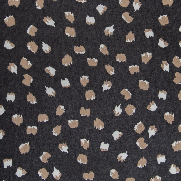 Ткань Креп-шифон 85 г/м? 100% полиэстер шир.150 см арт.Р.39615.01 цв.01 черный рул.30м