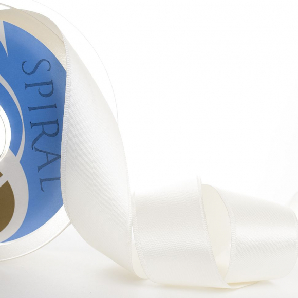 Лента атласная двусторонняя SAFISA, 25 мм, 25 м, цвет 56, кремовый