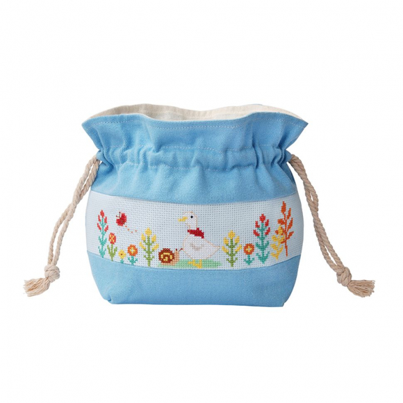 163819_Набор для вышивания сумки на шнурке "Утка и улитка"