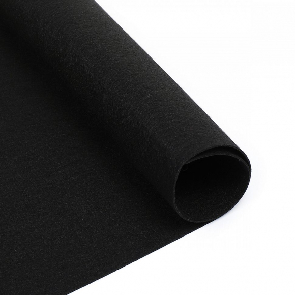 Фетр декоративный 1,2мм; лист 33см х 53см/ 902 (черный) Корея