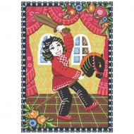 Набор для вышивания мулине НИТЕКС арт.0268 Мальчик с лошадкой 21х30 см