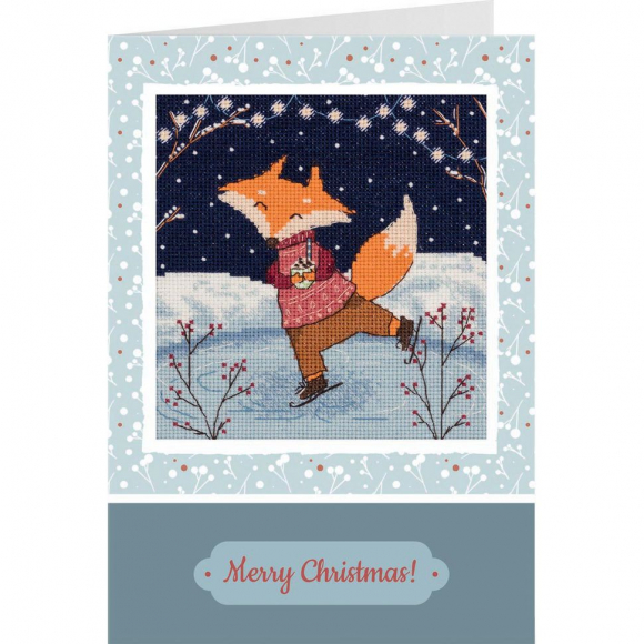 Набор для вышивания PANNA арт. OT-7376 Открытка. Вечер на катке 12,5х12 см