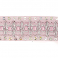 Тесьма с пайетками TBY арт.TH182 шир.38мм цв.004 розовый уп.18,28м