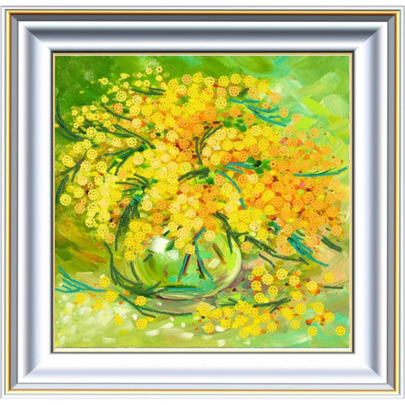 Рисунок на ткани (Бисер) КОНЁК арт. 8454 Мимоза 25х25 см