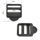 Пряжка трёхщелевая 25мм черный уп.1000шт Пряжка трёхщелевая 25мм черный уп.1000шт
