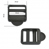 Пряжка трёхщелевая 25мм черный уп.1000шт Пряжка трёхщелевая 25мм черный уп.1000шт