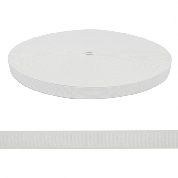 Резинка башмачная для обуви 15мм цв.белый аппретированная уп.25 м