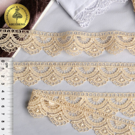 Кружево гипюр KRUZHEVO арт.TR.8G8100 шир.33мм цв.08 экрю уп.9м