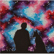 Набор для вышивания PANNA арт. KS-7250 Лучшие друзья во Вселенной 14,5х14,5 см