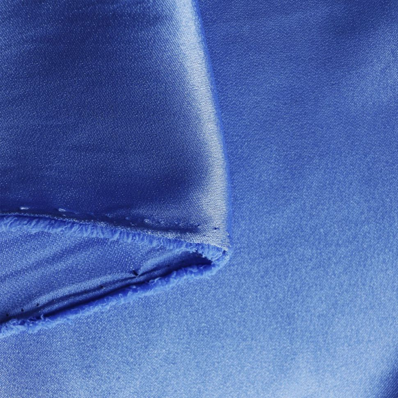 Ткань креп сатин 130 г/м? 100% полиэстер шир.115 см арт.Р.14909.10 цв.10 синий уп.25м