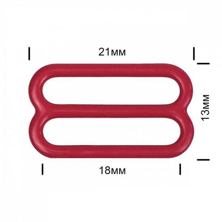 Пряжка регулятор для бюстгальтера металл TBY-57775 18мм цв.S059 темно-красный, уп.100шт