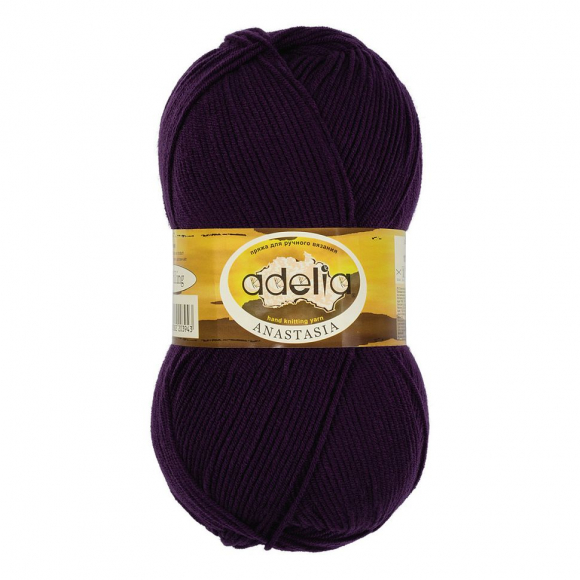 Пряжа ADELIA ANASTASIA (100% акрил) 5х100г/330м цв.20 т.фиолетовый