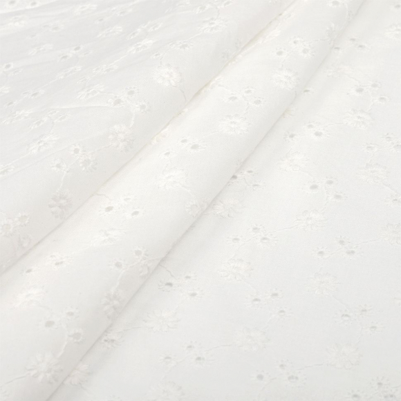 Ткань шитье TBY-958-01 100г/м? 100% хлопок  шир.150(138)см  цв.белый