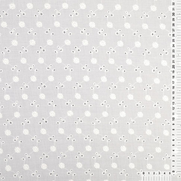 Ткань шитье TBY-958-01 100г/м? 100% хлопок  шир.150(138)см  цв.белый