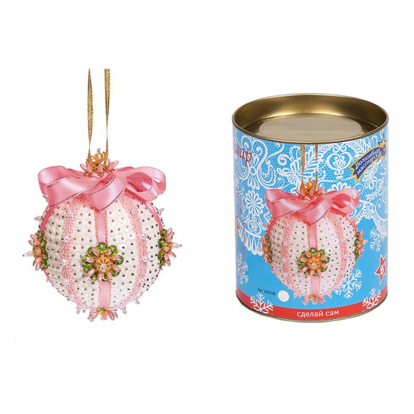 Набор для творчества Новогодний шар из пайеток арт.ВМ.ШП06 Нежность розовый