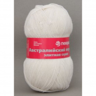 Пряжа для вязания ПЕХ Австралийский меринос (95% мериносовая шерсть, 5% акрил высокообъемный) 5х100г/400м цв.001 белый