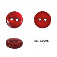 Пуговицы пластик арт.TBY.382.12.PR цв.красный перламутр, 20L-12,5мм, 2 прокола, 200шт