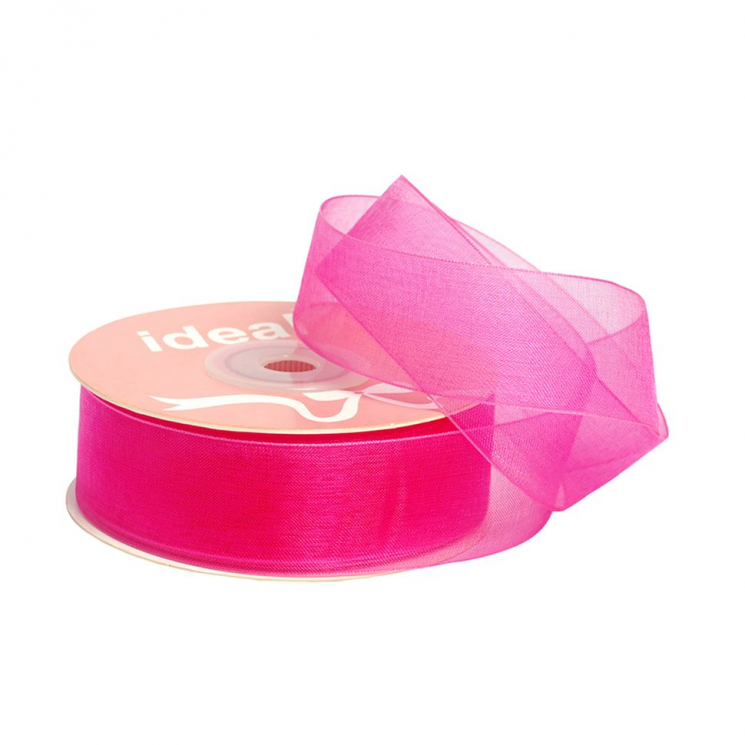 Лента капрон (органза) IDEAL шир.25мм цв.1018 розовый уп.27,4 м