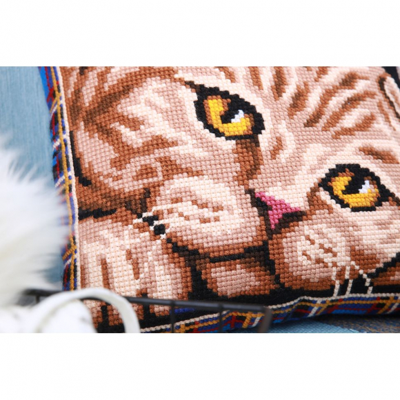 Набор для вышивания PANNA арт. PD-7123 Подушка. Шотландская кошка 40х40 см