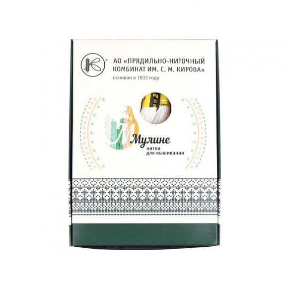 Нитки мулине цв.0101 белый 24х8м С-Пб