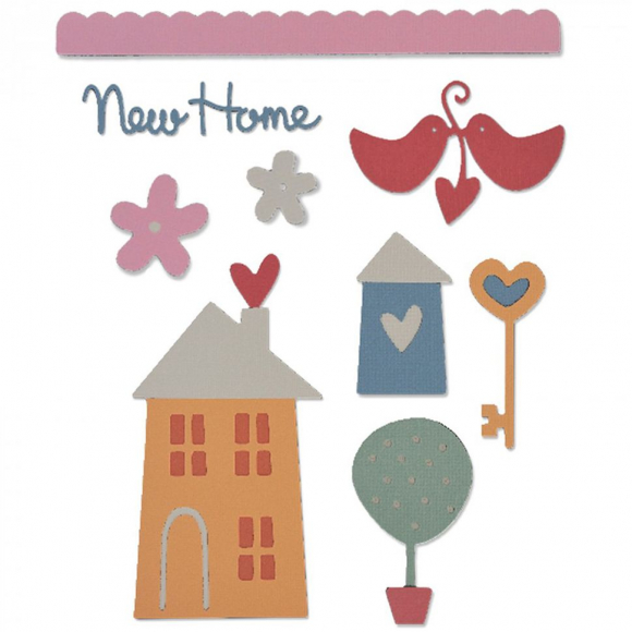 109666_Набор ножей для вырубки Sizzix® Thinlits™ Die Set 10PK New Home by My Life Handmade