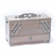 55780_Шкатулка для рукоделия, бук, 4 этажа, античный серый