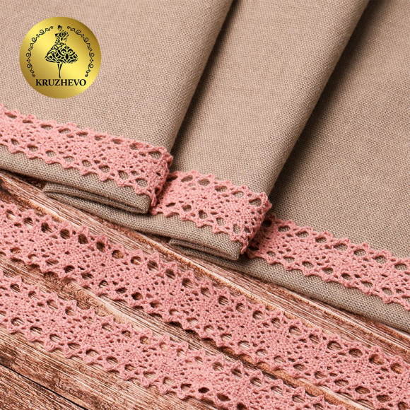 Тесьма вязаная KRUZHEVO 20мм TBY-6307-1 цв.32 розовый уп.10м