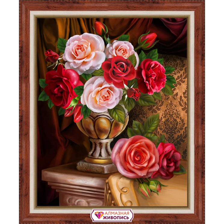 Набор для изготовления картин АЛМАЗНАЯ ЖИВОПИСЬ арт.АЖ.1731 «Благородные розы» 30х40 см