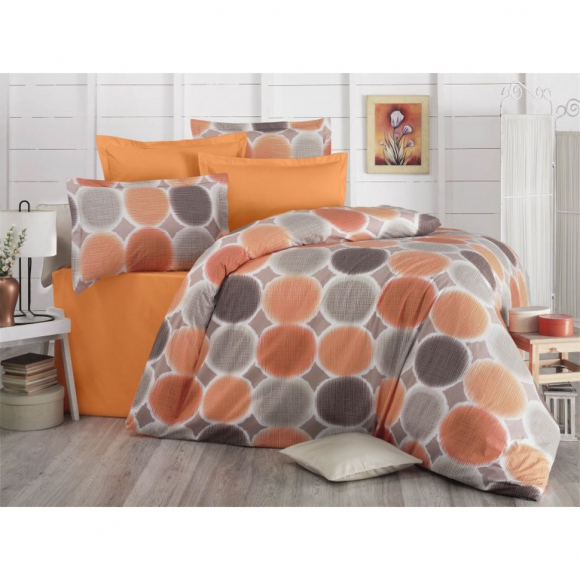 Ткань ранфорс Солнечное утро, арт.SL-9842-3, 100% хлопок, шир.240см, цв.оранжевый, рул.30м